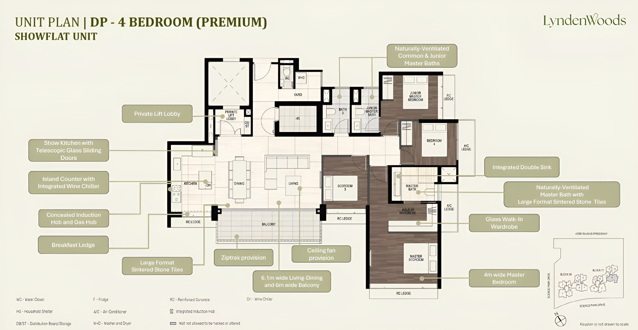 LyndenWoods 4-bedroom floor plan (showflat unit)
